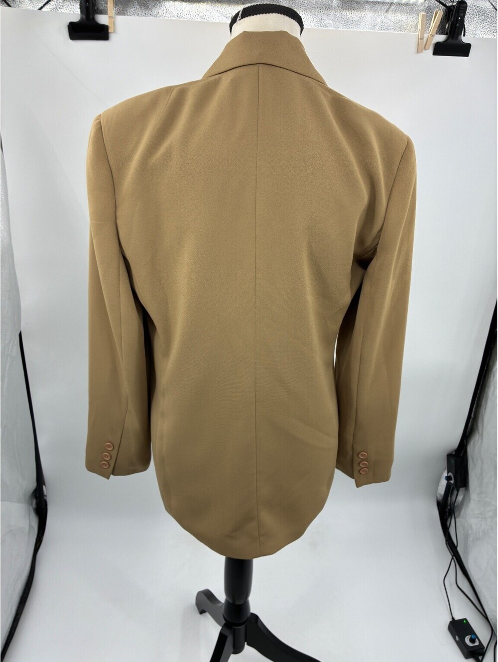 J.G. Hook Womens Size 4 Tan Brown Polyester Blazer Jacket Coat Lined Button - Picture 5 of 7